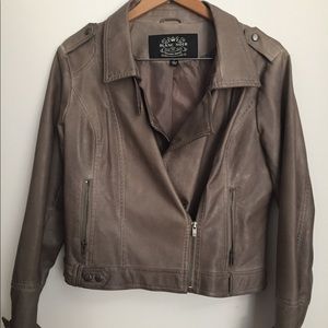 Faux leather gray jacket
